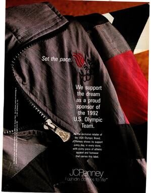 JC Penney 1992 USA Olympics Advertisement 1991 Vintage Clothing Athlete Sports